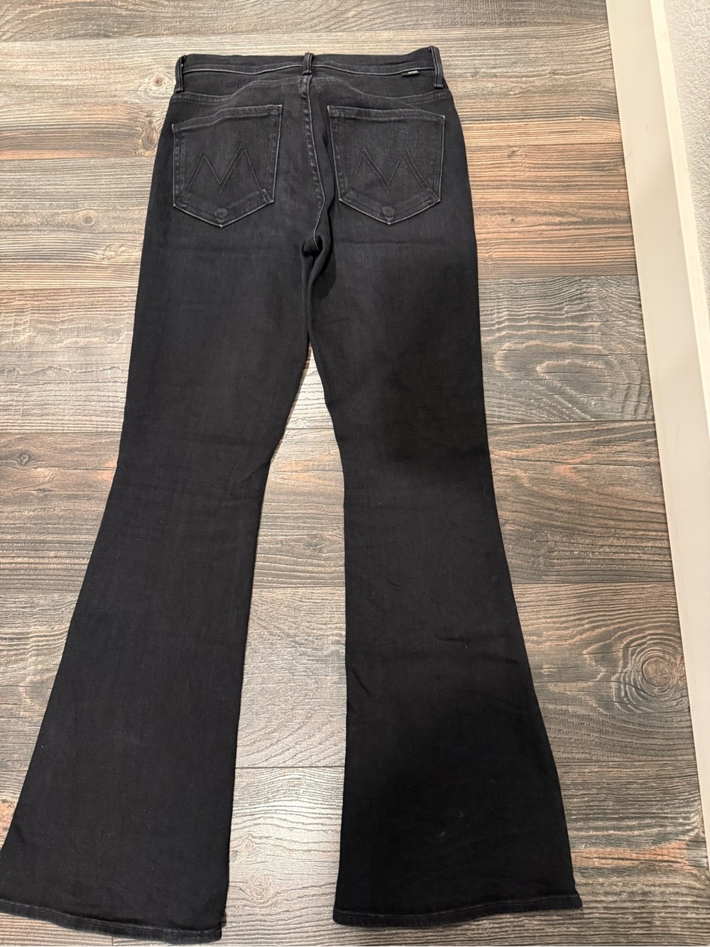 MOTHER Black Flare Jeans with Subtle Fade - Picture 2 of 4